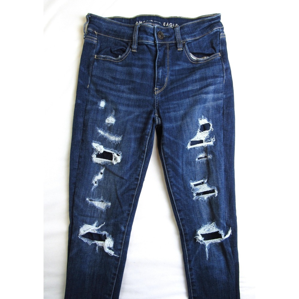 American Eagle Jeans Jegging Destroyed Women's Size 2 - Picture 2 of 8